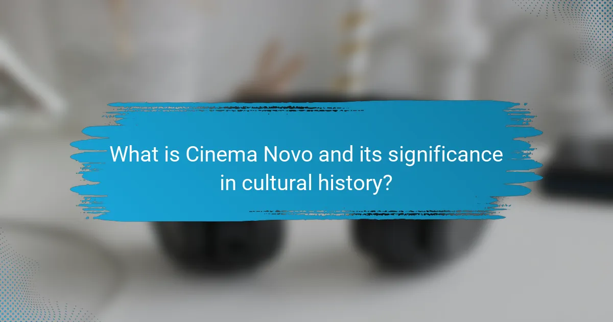 What is Cinema Novo and its significance in cultural history?
