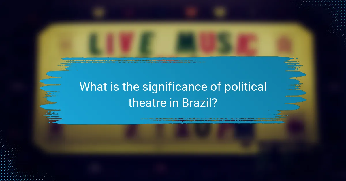 What is the significance of political theatre in Brazil?