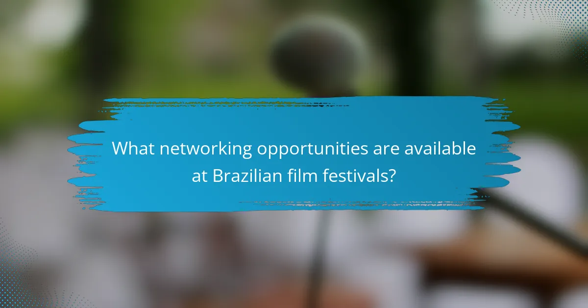 What networking opportunities are available at Brazilian film festivals?